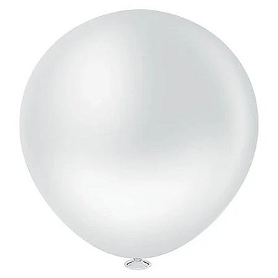 Balão Latex Liso Branco 16 polegadas - 12 unidades