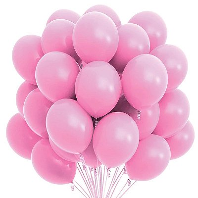 Balão Bexiga Rosa - Tamanho 12 Polegadas (30cm) - 25 unidades