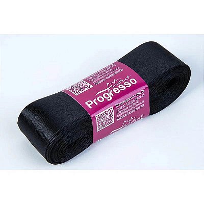 Fita Cetim Simples 30mm x 10metros - Preto