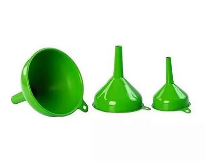 Kit Funil Sortido Grande Medio E Pequeno Verde - 3pçs