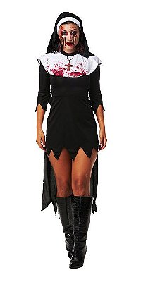 Fantasia Halloween Vestido Curto Vampira Adulto Com Dentadura