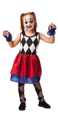 Fantasia Vestido Palhacinha Halloween Infantil - Tamanho M