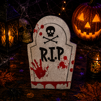 Guardanapo Papel Decorado Lápide Halloween 33x33cm - 20 Unidades