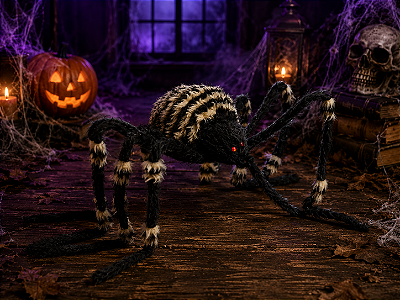Aranha Dourada Decorativa Halloween 77cm