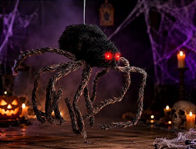 Aranha Marrom Monstro Gigante com Som e Movimento Halloween – 90cm