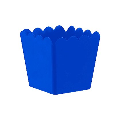 Cachepot de Plástico Quadrado Azul Royal - 8x8x6cm