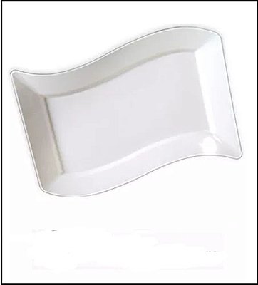 Bandejas Retangulares de Acrílico Branco 19x15cm - 5 Unidades