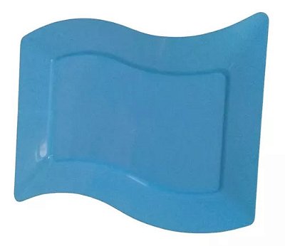 Bandejas Retangulares Grande de Acrílico Azul Baby 31cm - 5 Unidades