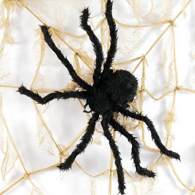 Teia com Aranha Gigante Halloween – Luz, Som e Movimento para um Sustão Perfeito! - 2,20m