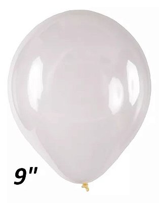Balão Bexiga Redondo 9 Cristal - 50 Unidades - Art Latex