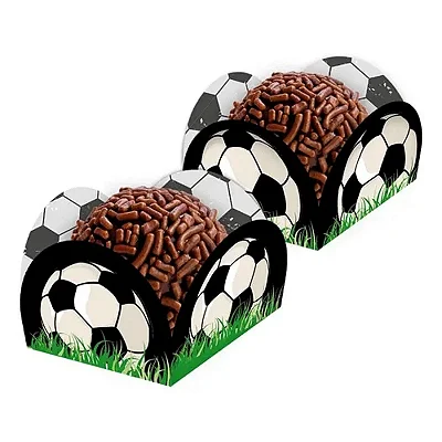 Porta Forminha Para Doces Festa Futebol 3,5x3,5cm - 40 Unidades