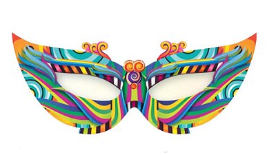 Painel de Carnaval - Mascara Grande 1 - 130x56cm (Montado)