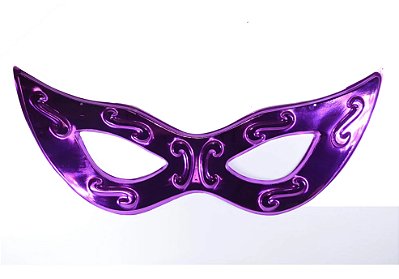 Máscara Grande Metalizada Tiazinha Decoração - Roxo - 77cm x 33cm