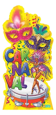 Totem Carnaval Máscara Papel Microondulado - 146x70 cm