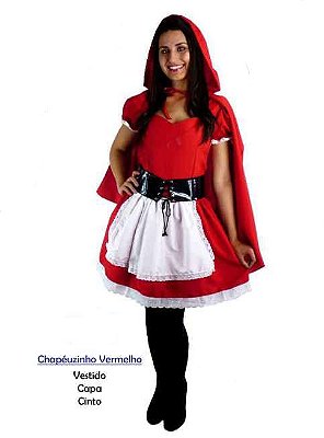 Fantasia Halloween Feminina Chapéu Vermelho Mal Loba Adulta - FSP - Fantasia  - Magazine Luiza