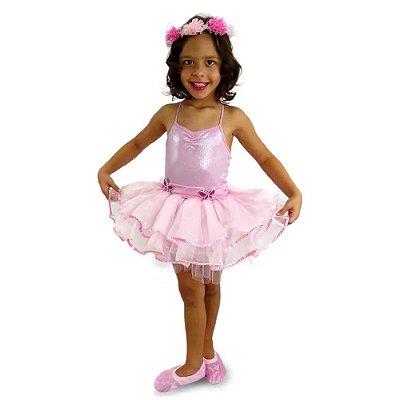 Fantasia Vestido Bailarina Organza Infantil - Tamanho M