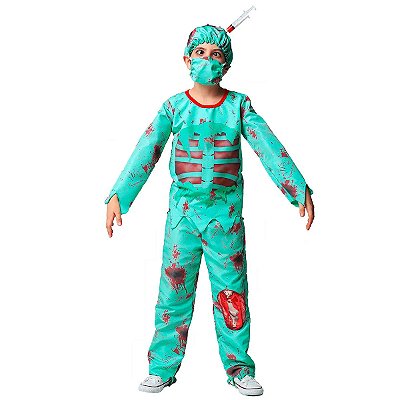 Fantasia Halloween Adulto Cirurgião Zumbi Roupa Masculina - 7 Artes BrinQ  Fantasias