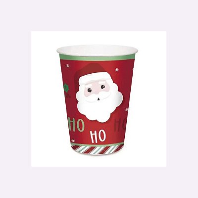 Copo de Papel 240ml Natal Papai Noel Chegou - 8 Unidades