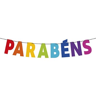 Faixa Parabens Colorida - Regina Festas - 72cm x 15,5cm