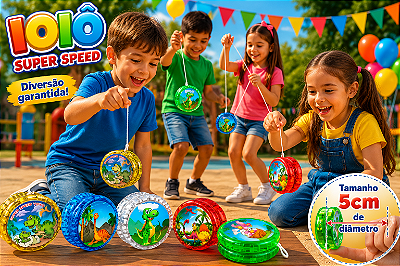 Ioiô de Plástico 5cm Color Dino - 1 Unidade