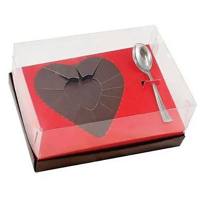 Caixa Ovo de Colher Coração de 250g - Classic Red Love 16x11,5x7cm - 1 unidade