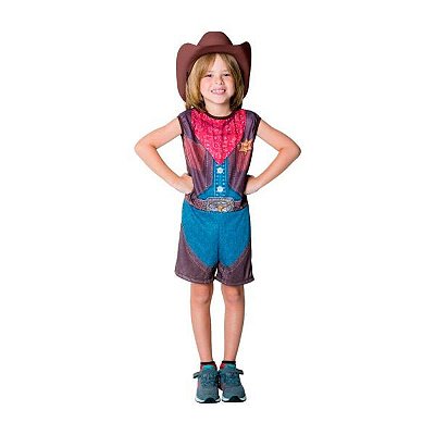 Fantasia Infantil Cowboy + Chapéu - Tamanho M