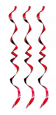 Serpentinas Grandes Metalizadas Vermelhas 1,50m - 3 Unidades