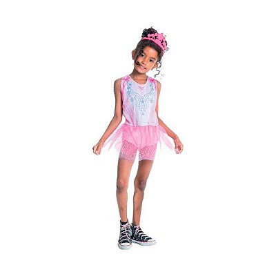 Fantasia Infantil Bailarina Basic-Tamanho P - 3 a 4 anos