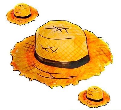 Painel Grande Chapéu de Palha Caipira Festa Junina - 64x50cm - 3peças (1 Grande e 2 Pequenos)