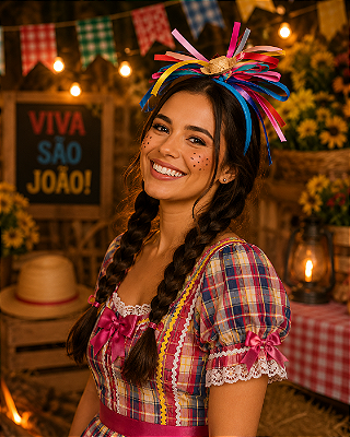 Tiara Junina Chapéuzinho Sortida - 1 Unidade