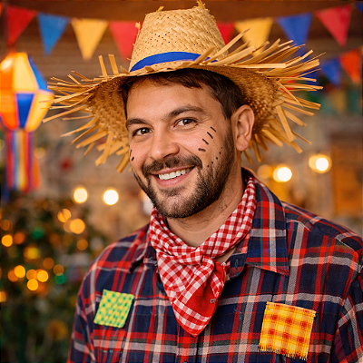 Chapéu de Palha Caipira Desfiado Tremendão – Adulto para Festa Junina