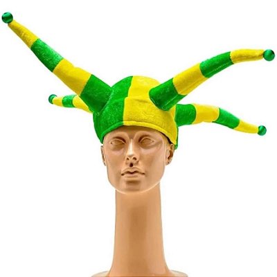 Chapéu Bobo da Corte em Verde e Amarelo - 50cm