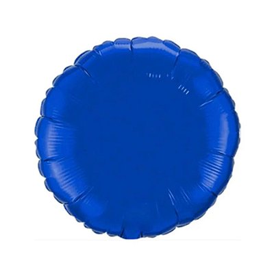 Balão Metalizado Redondo Azul - 50cm - Flutua Com Gás Hélio