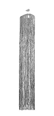 Enfeite De Teto Lustre Metalizado para Decoração - Prata - 1,80M