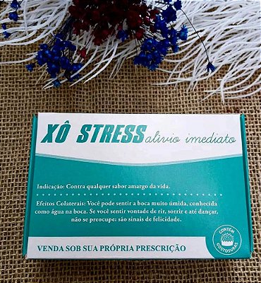 Caixa para Doces Remédio Divertida - "Xô Stress" 12X8X4CM - 6 doces - 1 unidade