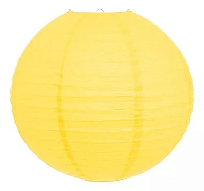 Luminária Japonesa Papel 20 cm Amarela - 1 Unidade