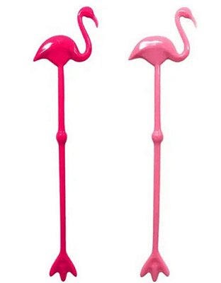 Misturador de Drink Flamingo Rosa/Pink 20cm - 5 Unidades
