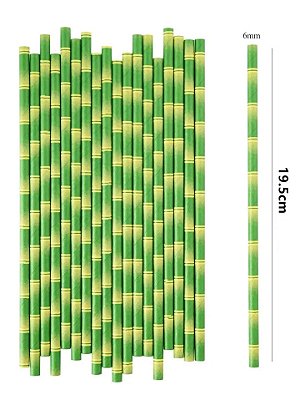 Canudo de Papel Bambu 19cm - 20 Unidades