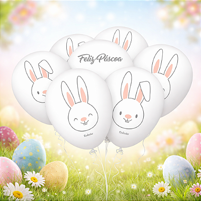 Balões Bexigas Feliz Páscoa - 9 Polegadas (23cm) - 25 Unidades