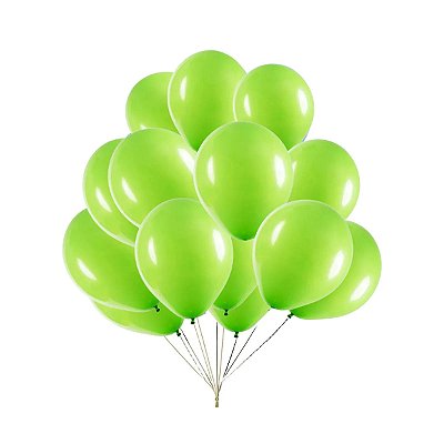 Balão Bexiga Verde Limão - Tamanho 7 Polegadas  (18cm) - 50 unidades