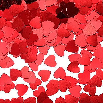 Confetes metalizado Coração Para Balões 1,5cm - 15 gramas