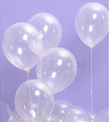 Balão Bexiga Cristal Transparente - Tamanho 5 Polegadas (13cm) - 50 unidades