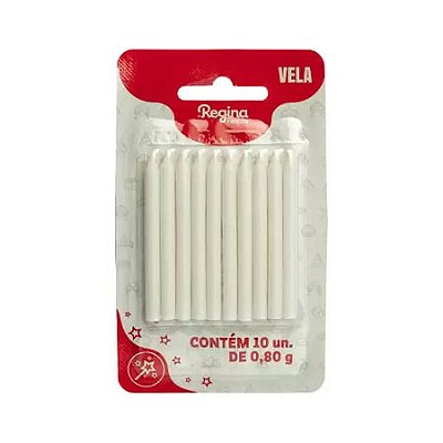 Velas Palito Decoração de Bolo 6 Cores - Branco - 10 Unidades