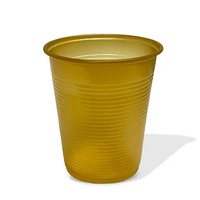 Copo Descartável Biodegradável 200ml - Dourado - 50 Unidades