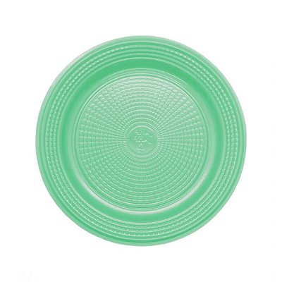 Prato Plástico Biodegradável Verde Candy 15cm - 10 unidades