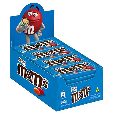 Display Confeito Chocolate M&Ms Crispy - Caixa Com 18 Unidades De 35g mms cada - 630g