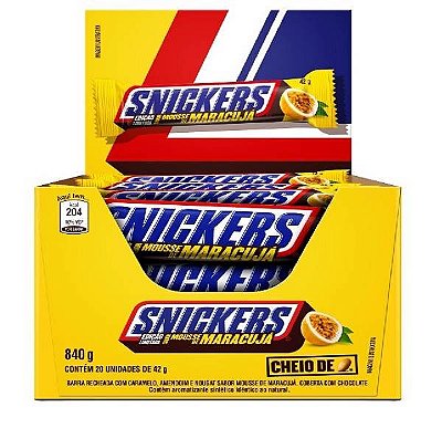 Snickers Chocolate Snickers Maracujá - Caixa com 20 Unidades de 42g cada - 840g