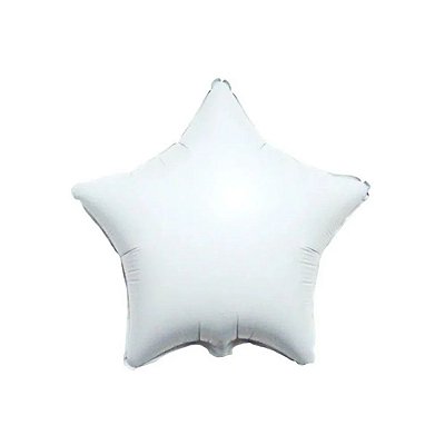 Balão Metalizado Estrela Branca - 50cm - Flutua Com Gás Hélio