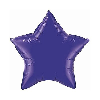 Balão Metalizado Estrela Roxa - 50cm - Flutua Com Gás Hélio