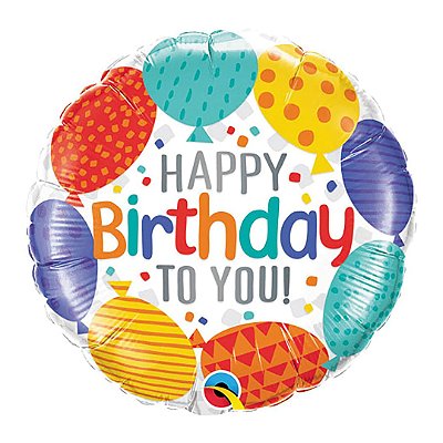 Balão Metalizado Happy Birthday To You! - 46cm - Flutua Com Gás Hélio